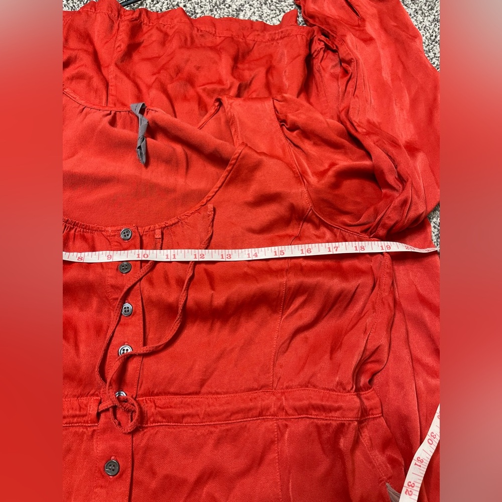 Raquel Allegra Red Silk Midi Dress Sz 2 US 8-10 Quiet Luxury Retail 495 - Picture 10 of 12